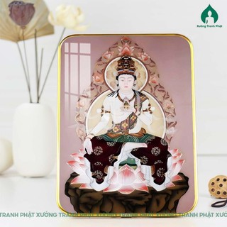 Tranh Hư Không Tạng Bồ Tát tráng gương gỗ siêu bóng nhiều kích cỡ