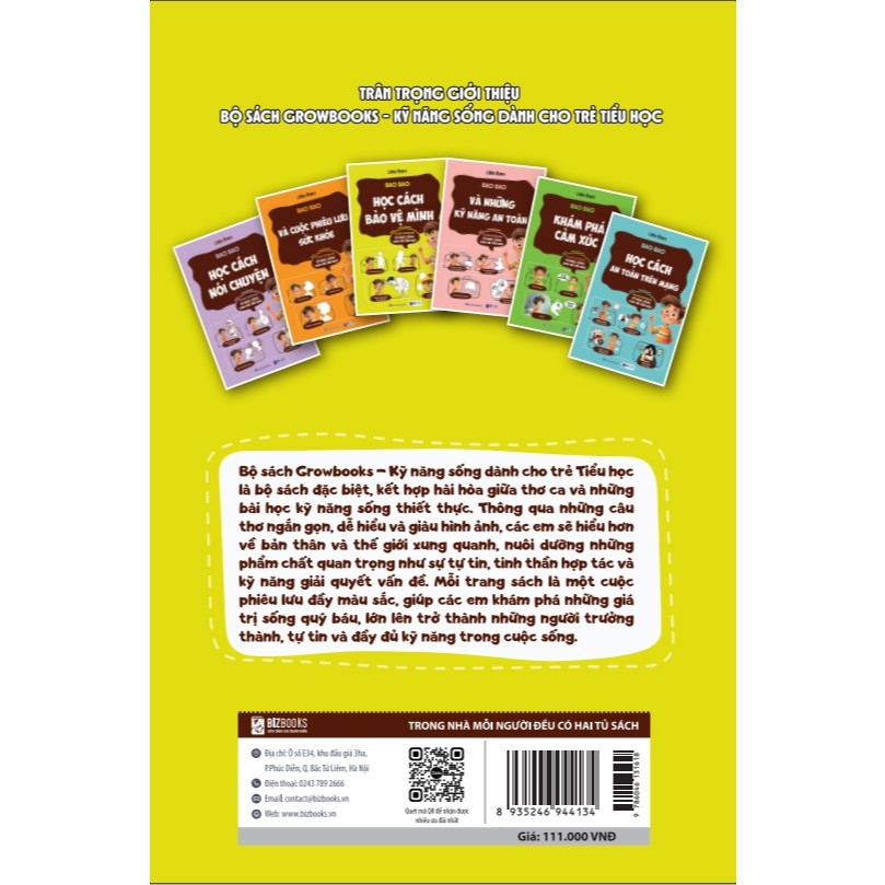 Sách - GROWBOOKS - Kỹ Năng Sống Cho Trẻ Tiểu Học: Học Cách Nói Chuyện, Bảo Vệ Mình, Sức Khỏe, Cảm Xúc, An Toàn