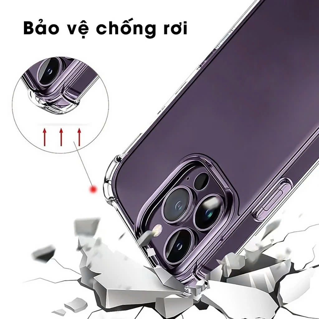 Ốp Lưng iPhone Chống Sốc 4 Góc, TPU Mềm Bảo Vệ camera, 6/6s/7/8/Plus/X/XS/11/12/13/14/15/16/Pro/Max