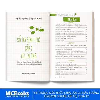 Sách - Sổ tay Sinh học cấp 3- All in one (cập nhật chương trình SGK mới)