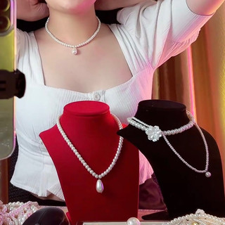 [ DAISYN ] N974 vòng cổ ngọc nhân tạo mặt giọt nước , dây chuyền ngọc nhân tạo , chuỗi hạt ngọc giọt nước