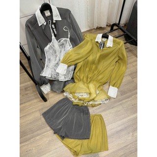 Set áo babydoll tơ ren nhún bèo bồng phối chân váy ngắn kèm hai dây mảnh xinh xắn cá tính cho nàng - Baotrang.clothes