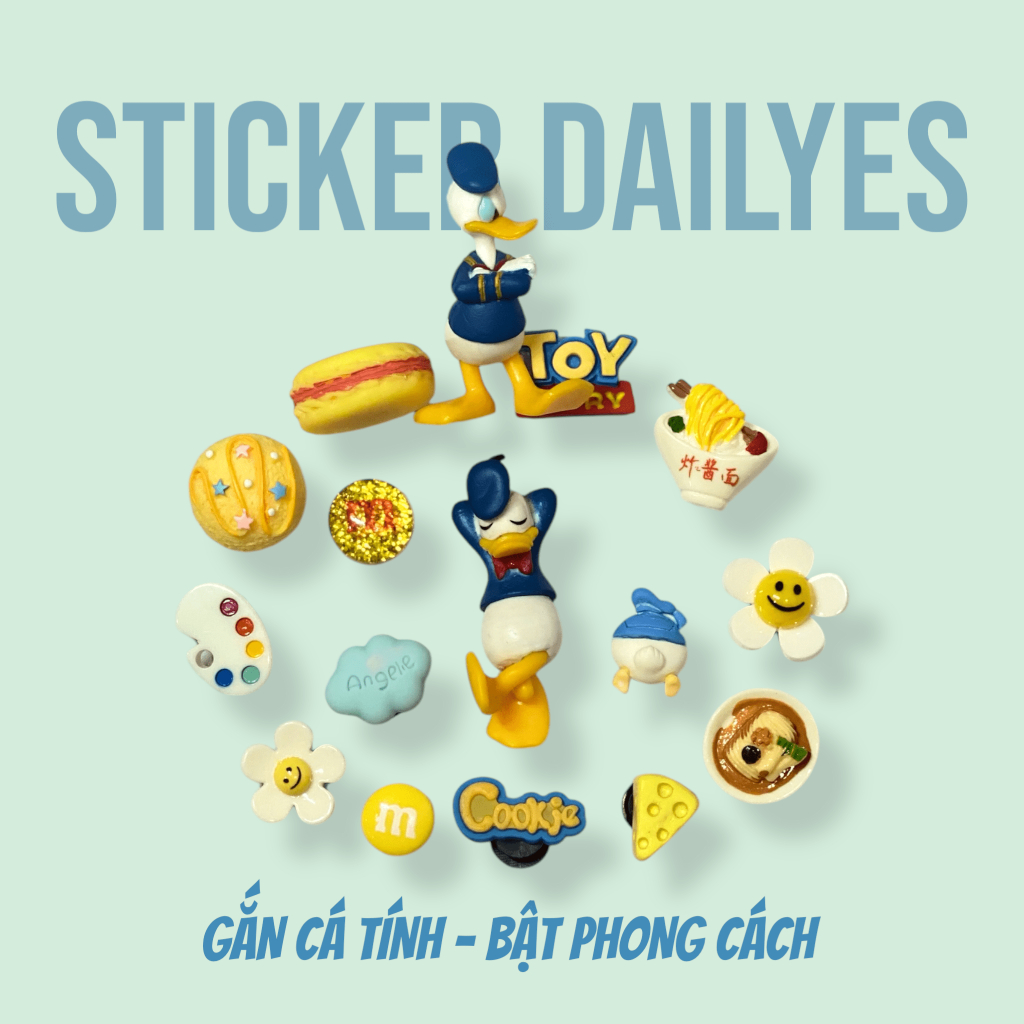 [Bộ 16 chiếc] Charm Gắn Dép Vịt Donal, Sticker Dép, Jibbitz In 3D Siêu ...