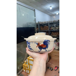 Nồi Gốm Cao Cấp Vẽ Gà/Nồi Lẩu Mini 17cm/20cm Nhiều Mẫu Xinh - Gốm Xưa - Nấu Được Bếp Củi - Bếp Ga - Gốm Thủ Côg Đẹp