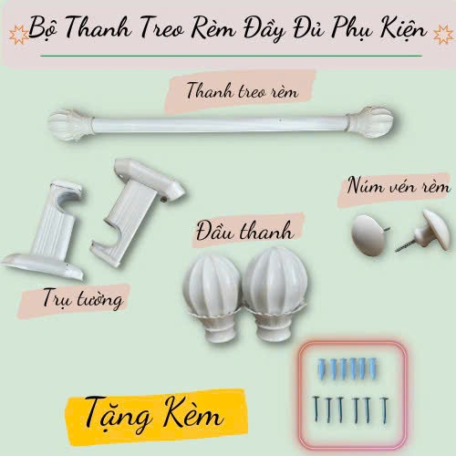 Bộ Thanh Treo Rèm Đầy Đủ Phụ Kiện - Bộ Thanh Suốt Treo Rèm Tặng Kèm Ốc ...
