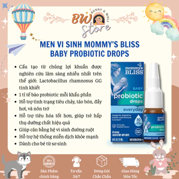 Men Vi Sinh Mommy’s Bliss Baby Probiotic Drops Everyday - Hàng Mỹ Cho Bé Từ Sơ Sinh - Hộp 10ml [ BW Store ]