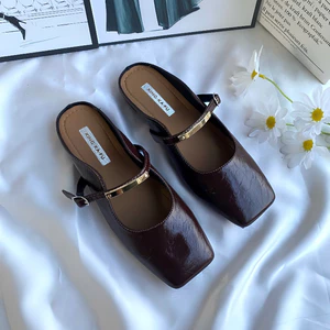 Giày Sục Nữ Mũi Vuông Da Mờ Mềm Đế Dẻo Hàng Cao Cấp D71 ( Form nhỏ đặt tăng 1 size