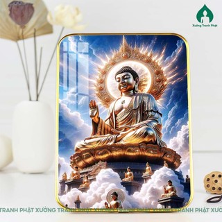 Tranh Phật A Di Đà tráng gương siêu nét, nhiều mẫu nhiều kích cỡ