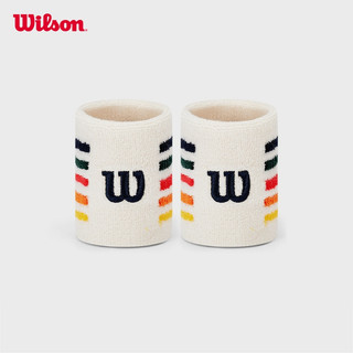 Wilson U Classic Stripe Sweatbands Sandrift OS Băng Cổ Tay Thể Thao WU00066511