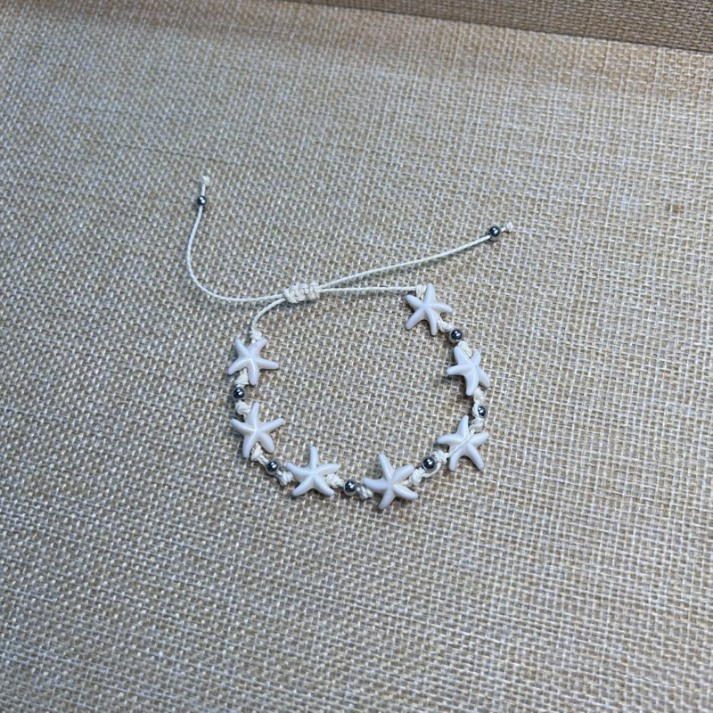 Vòng cổ / Vòng tay dây rút vỏ sò phối hạt thép Bloom Strafish QUEMEO độc lạ