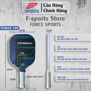 (HOẢ TỐC HN) Vợt Pickleball F-sports Power, Công Nghệ Fiberglass PrecisionFlow, Kiểm Soát Cao Cấp