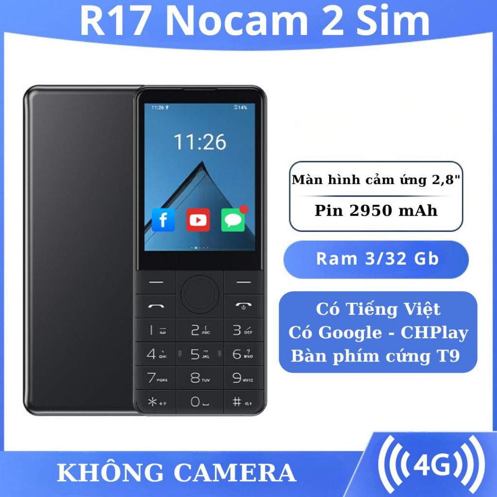 R17 Nocam 2 Sim - Điện thoại thông minh cảm ứng không camera - Có bàn ...