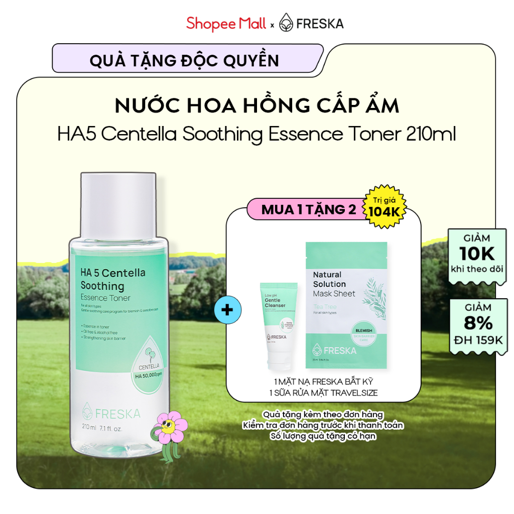 Ảnh Nước hoa hồng làm dịu Freska HA5 Centella Soothing Essence Toner 210ml 1
