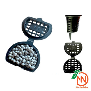 Combo 10 Rọ Đựng Phân Tan Chậm Bán Nguyệt Cho Hoa Lan, Bonsai, Cây kiểng - Nắp Cài Nhựa