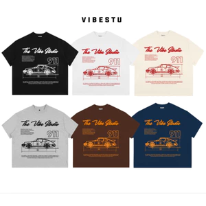 Áo Thun Local Brand VIBESTU " 911 " Form Big Boxy Unisex 250Gsm Cotton
