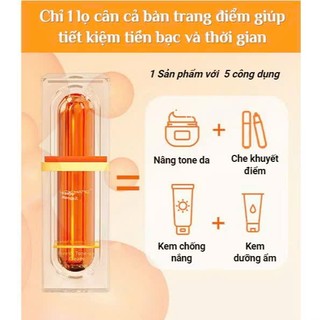 Kem Lười Che Khuyết Điểm VC QHOO 30g, Kem Nâng Tone Gấp 5 Lần Vitamin C, Kem Makeup Giúp Sáng Mịn Chống Lão Hoá, Vân Thỏ