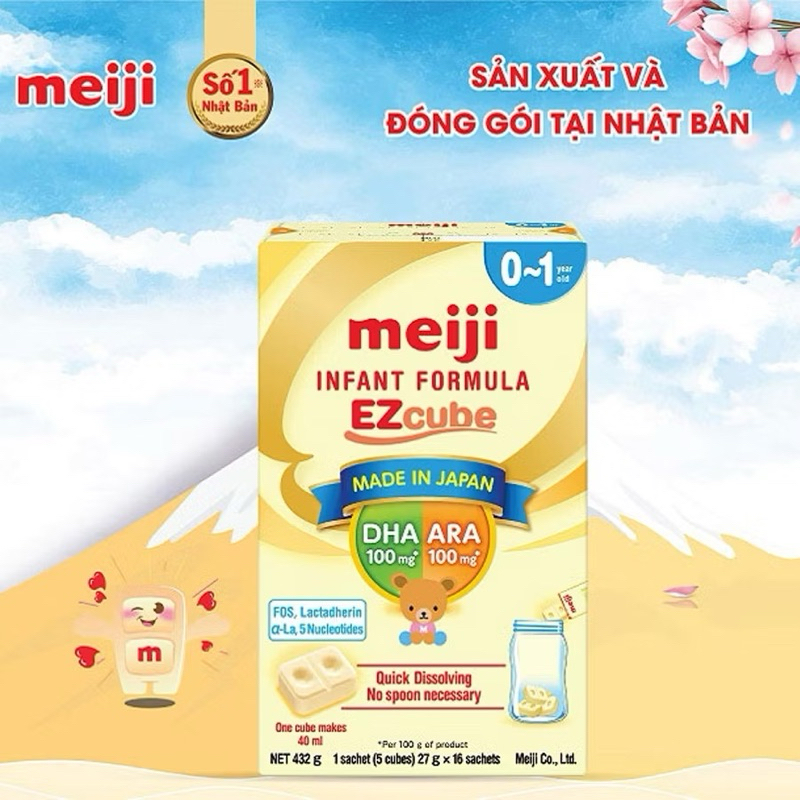 Sữa Meiji Nhật 0–1 / 1–3 /3-10 – Dạng Bột & Thanh – Mát Dễ Uống – DHA Cao – Chính Hãng Nhật