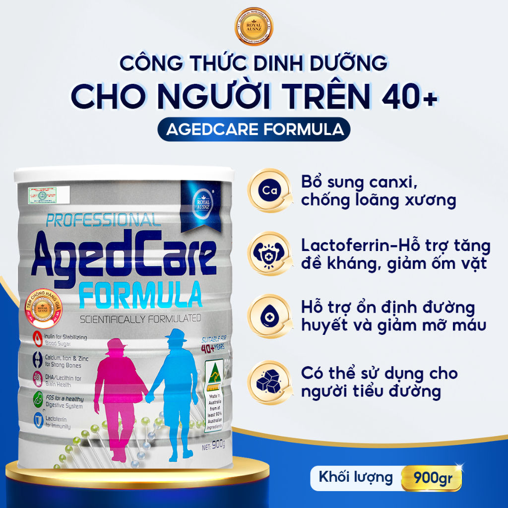 Ảnh Combo 2 Sữa Hoàng Gia Úc Royal Ausnz AGED CARE FORMULA Dành Cho Người Cho Người Trên 40 Tuổi Hộp 900g 1
