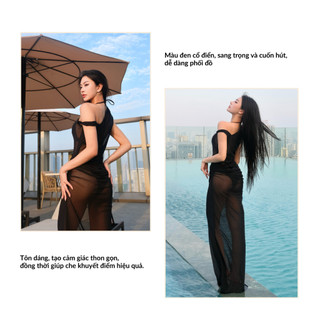 (Thanh Lý) Váy lưới đi biển, váy khoác ngoài bikini