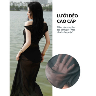 (Thanh Lý) Váy lưới đi biển, váy khoác ngoài bikini