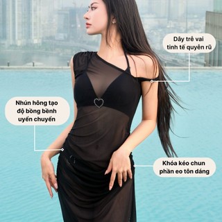(Thanh Lý) Váy lưới đi biển, váy khoác ngoài bikini