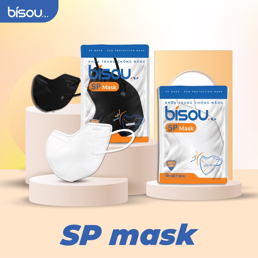 Combo 3 túi khẩu trang chống nắng Sp Mask hiệu Bisou