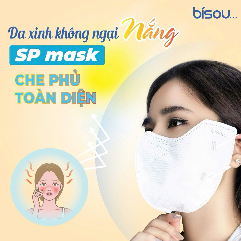 Combo 3 túi khẩu trang chống nắng Sp Mask hiệu Bisou