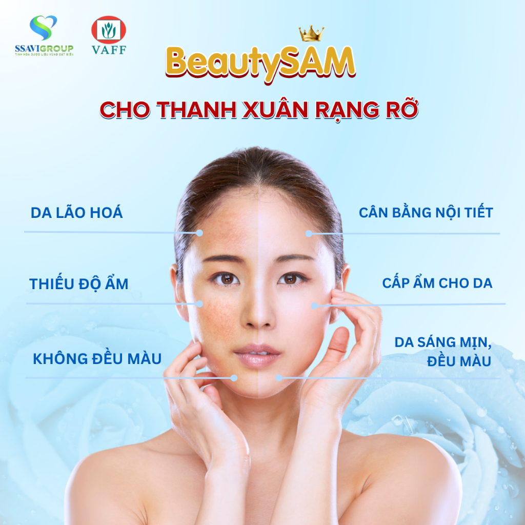 Viên Uống Nội Tiết Tố Nữ BEAUTYSAM - Viên Uống Đẹp Da, Trắng Da Từ Sâm [Lọ 60 Viên]