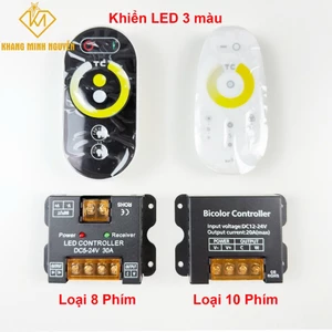 Điều khiển từ xa LED 3 màu 12V 20A - 30A full chức năng, tăng giảm độ sáng, nháy chẳn lẻ, điều khiển bằng remote cảm ứng