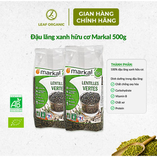 Đậu lăng xanh hữu cơ Markal 500g, dùng nấu sữa , cháo soup