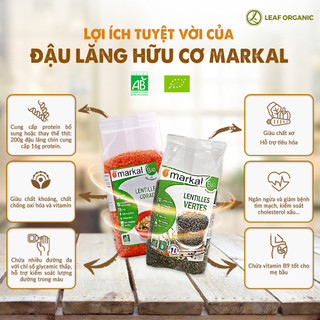 Đậu lăng xanh hữu cơ Markal 500g, dùng nấu sữa , cháo soup