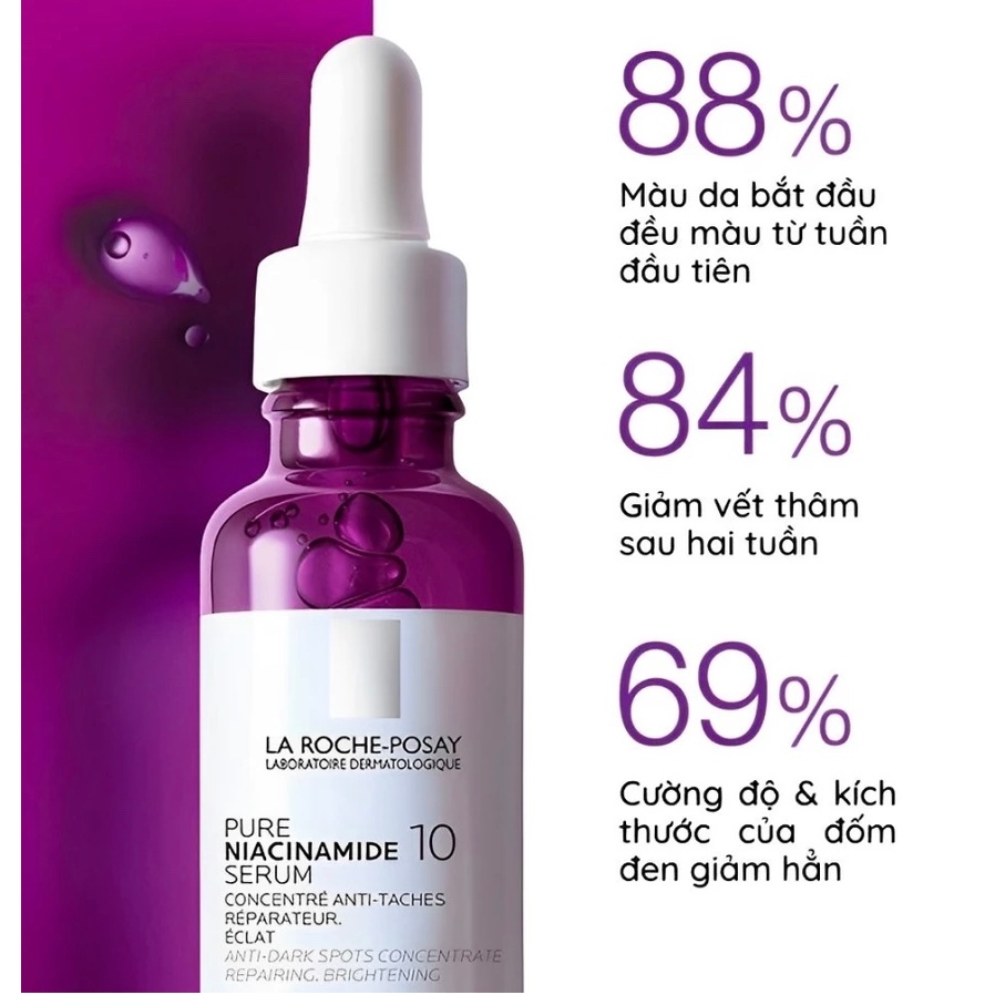 [HÀNG CHÍNH HÃNG][Tặng Mặt Nạ] Serum La Roche-Posay Niacinamide 10 Pure - Giảm thâm, sáng da, dưỡng ẩm, cho da nhạy cảm