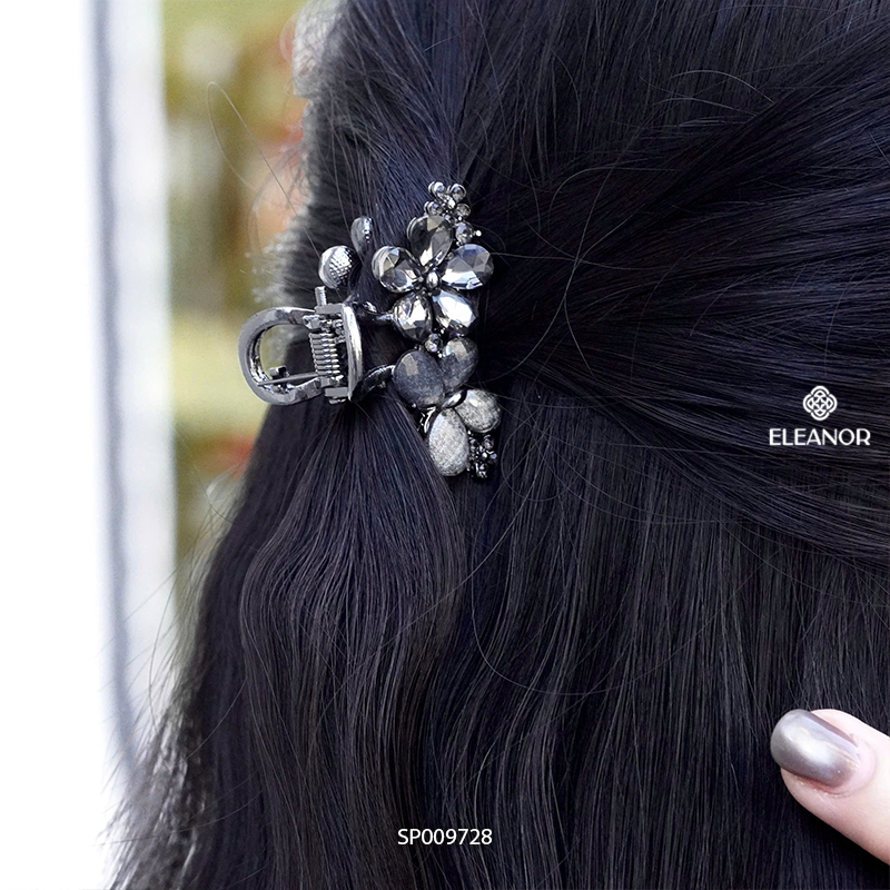 Kẹp tóc nữ càng cua Eleanor Accessories hình hồ điệp và hoa đính đá phụ kiện tóc kẹp tóc mái 9728