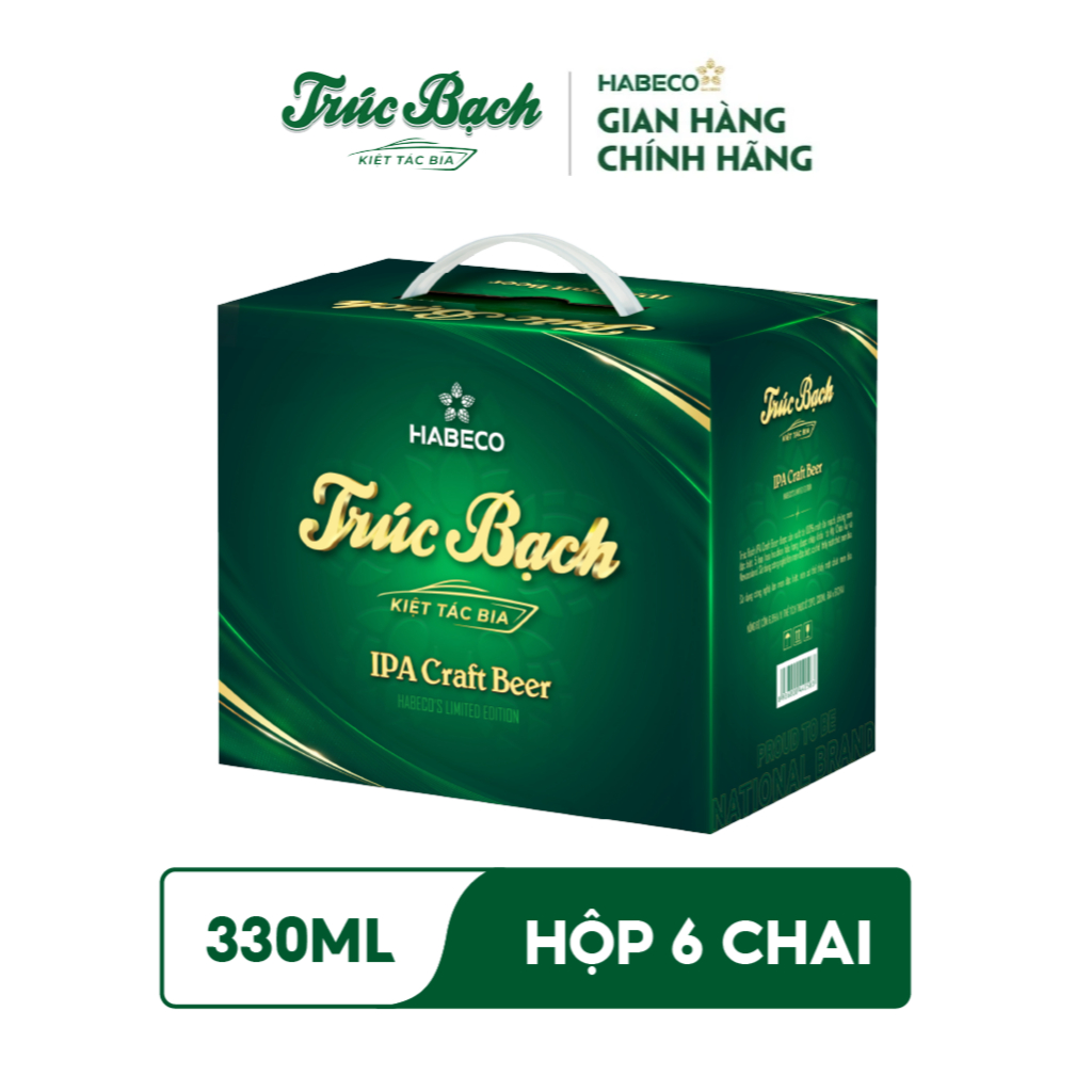 Ảnh HỎA TỐC HÀ NỘI - Hộp 6 chai bia Trúc Bạch IPA Craft - HABECO (330ml/chai) 2