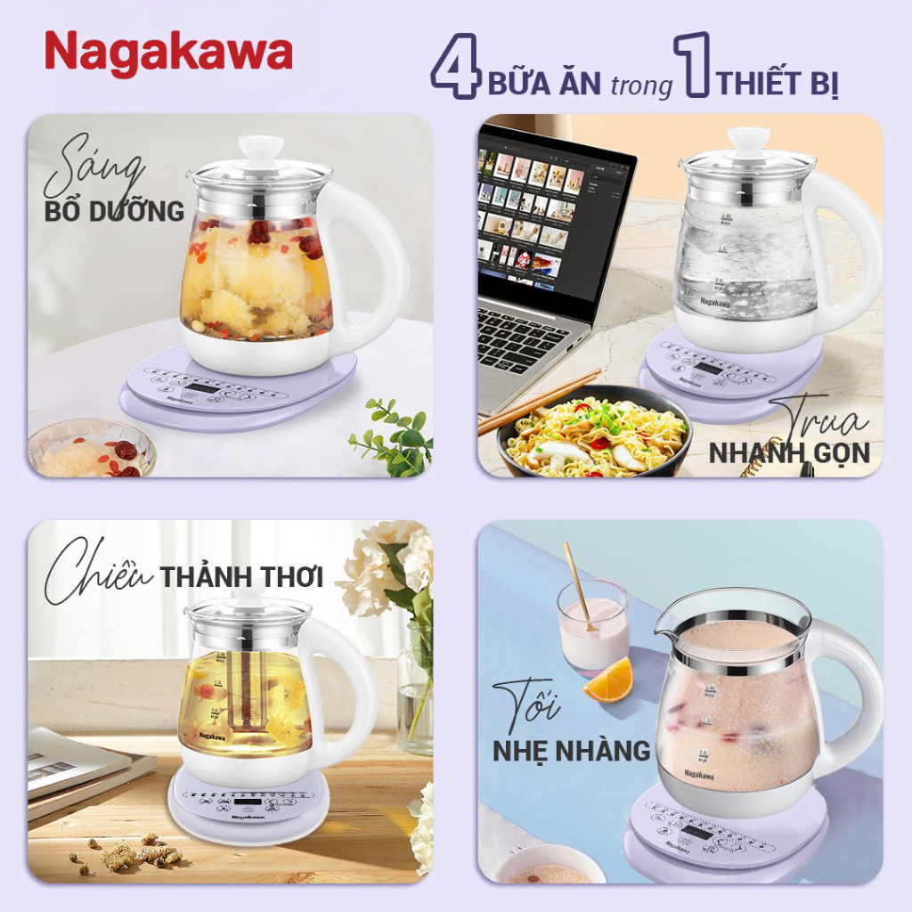 Ảnh Ấm siêu tốc đa năng Nagakawa NAG0316 - Tích hợp 12 chức năng - Điều khiển cảm ứng - Bảo hành 12 tháng 1