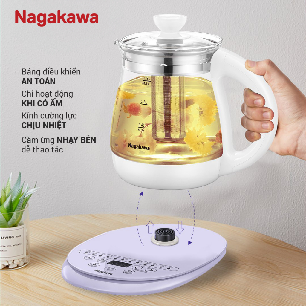 Ảnh Ấm siêu tốc đa năng Nagakawa NAG0316 - Tích hợp 12 chức năng - Điều khiển cảm ứng - Bảo hành 12 tháng 3
