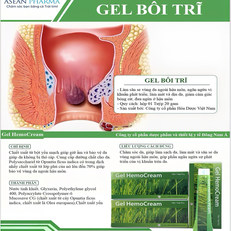 ✅[Hàng chính hãng] Gel giảm đau rát ngứa, bôi trĩ Hemocream