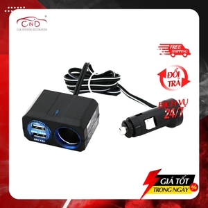 Bộ Chia Tẩu Ô Tô 1 Ổ Và 2 Cổng USB Có Dây AIRQ PZ-709 Phù Hợp Cho Nhiều Dòng Xe Ô Tô Xe Hơi