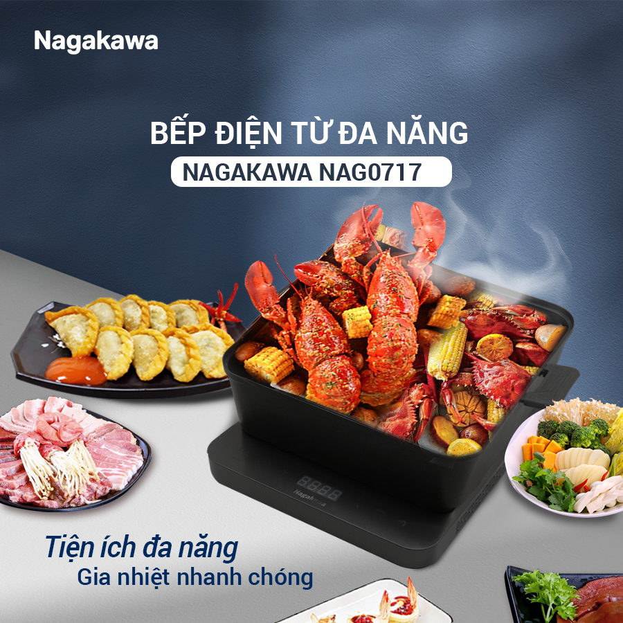 Ảnh Bếp điện từ đa năng Nagakawa NAG0717 - Kèm nổi lẩu và vỉ nướng chuyên dụng - Bảo hành 12 tháng 1