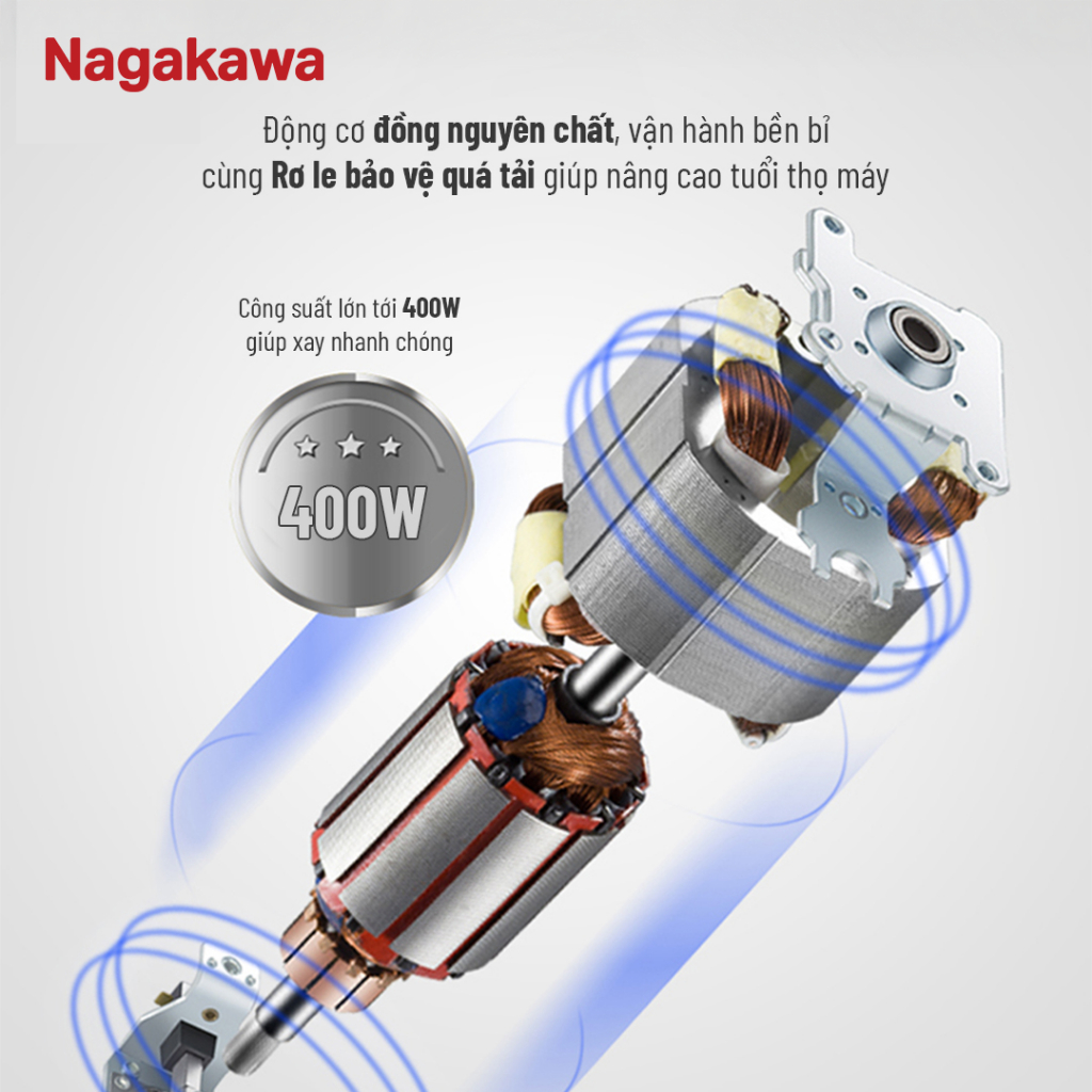 Ảnh Máy xay thịt Nagakawa NAG0812 (400W - 1.5L) - Lưỡi dao inox 304 - BH 12 tháng 3