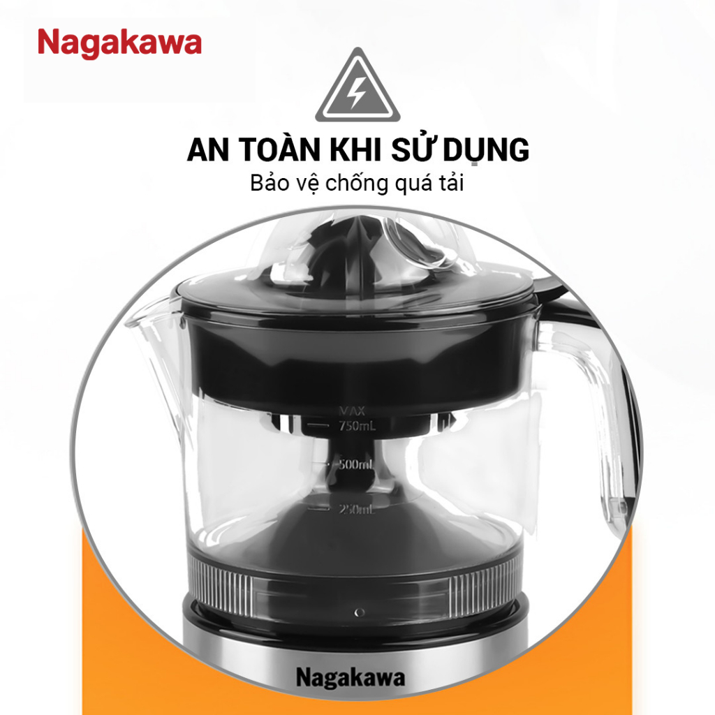 Ảnh Máy Vắt Cam NAGAKAWA NAG0814 Công Suất 25W 750ml Nhỏ Gọn Tiện Lợi Vắt Kiệt Nước Cam Bảo Hành 12 Tháng 3