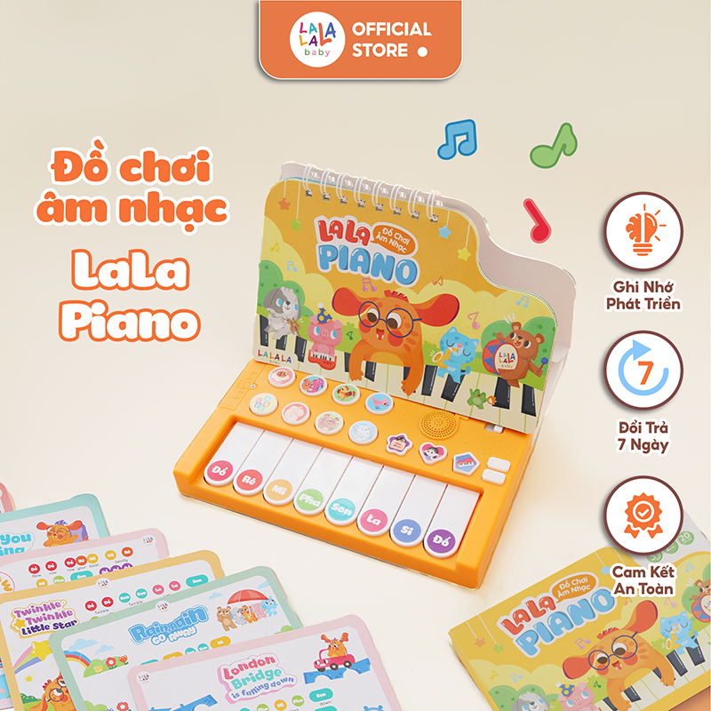 Đồ chơi âm nhạc Lala piano cho bé phát nhạc Tiếng anh và Tiếng Việt thú vị đa chức năng Lalala baby Quà tặng 1/6 cho bé
