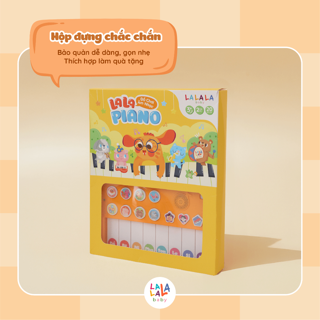 Đồ chơi âm nhạc Lala piano cho bé phát nhạc Tiếng anh và Tiếng Việt thú vị đa chức năng Lalala baby Quà tặng 1/6 cho bé