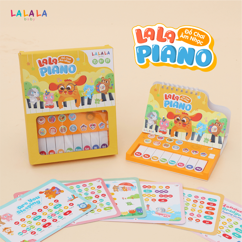 Đồ chơi âm nhạc Lala piano cho bé phát nhạc Tiếng anh và Tiếng Việt thú vị đa chức năng Lalala baby Quà tặng 1/6 cho bé