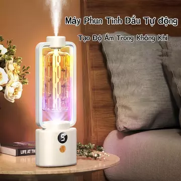 Máy Phun Tinh Dầu 5 Cấp Độ, có Đèn LED Phun Tinh Dầu, Tạo Độ Ẩm Trong Không Khí Phun Sương Máy Xông Tinh Dầu Máy Khuếch