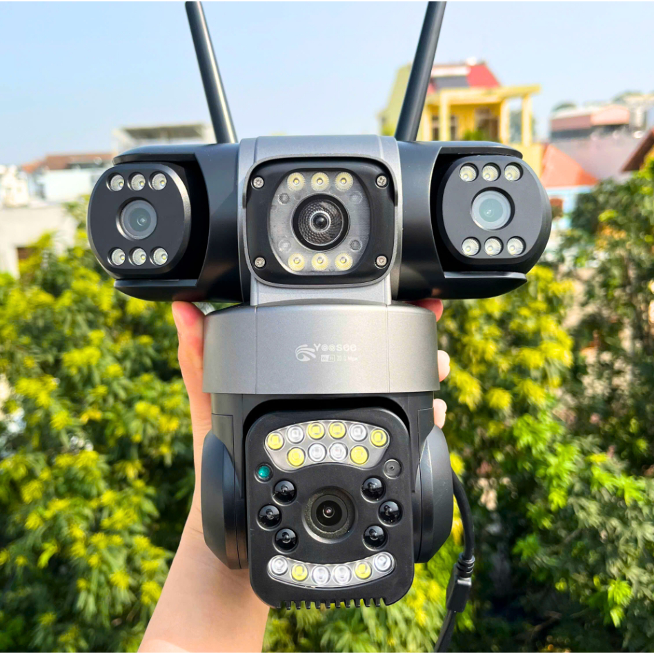 Camera IP Wifi Ngoài Trời, Camera Yoosee 4 Mắt 3 Khung Hình - Camera ...