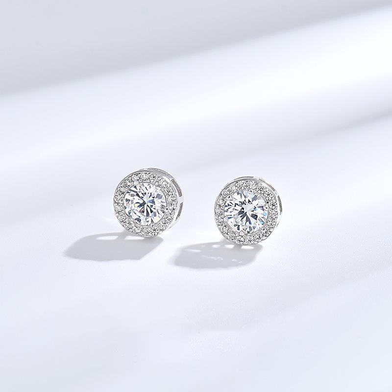 Khuyên tai nam bạc 925 thanh thẳng dáng tròn đính đá có 3 size Henry (1 chiếc) | GEMY SILVER KN100