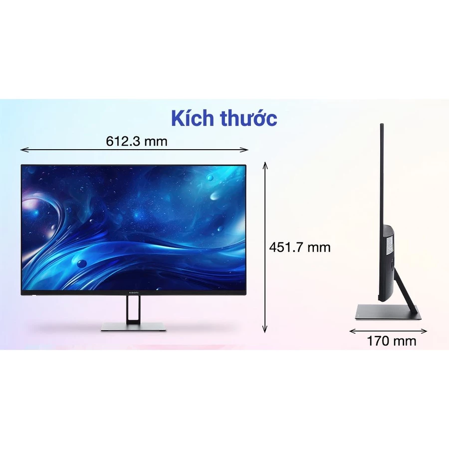Thiết kế viền mỏng 3 cạnh của màn hình Xiaomi A27i