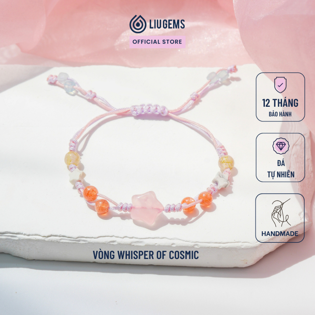 Vòng Tay Dây Vải Mix Đá Tự Nhiên Liugems Whisper Of Cosmic Handmade Dễ Thương Ý Nghĩa CM01