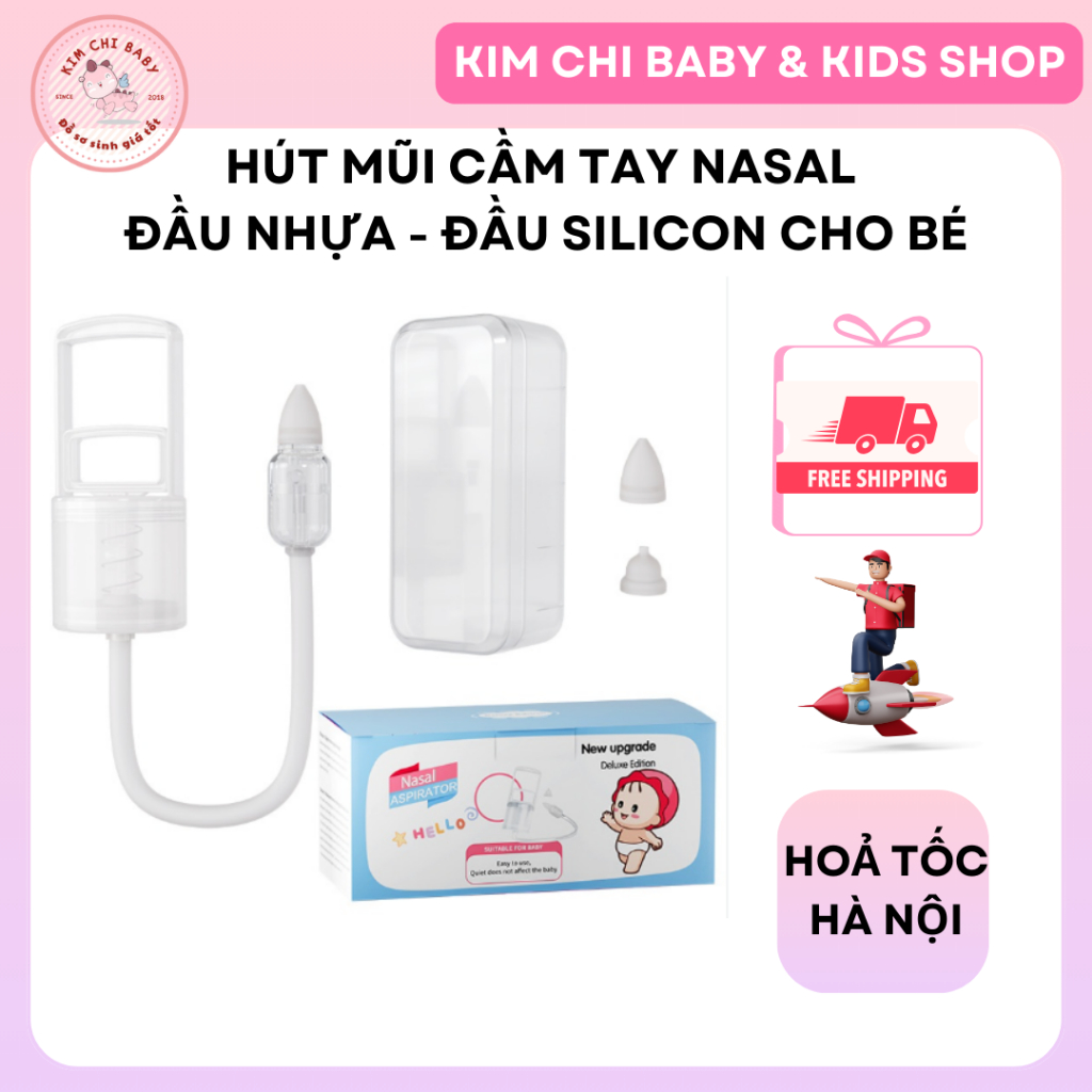 [KÈM 1 TÉP MUỐI] Dụng cụ hút mũi kéo tay, hút mũi cầm tay Nasal Aspirator - HÀNG CHUẨN LOẠI 1